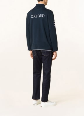 LA MARTINA Half-zip sweater in sweatshirt fabric with embroidery, Color: DARK BLUE (Image 1)