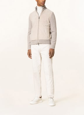 FIORONI Cardigan in mixed materials, Color: BEIGE (Image 1)