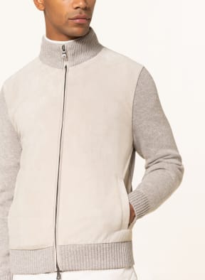 FIORONI Cardigan in mixed materials, Color: BEIGE (Image 1)