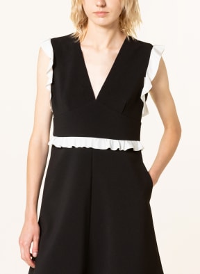 RED VALENTINO Kleid mit Rüschen, Farbe: SCHWARZ/ WEISS (Bild 1)
