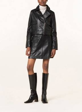 SEE BY CHLOÉ Lederjacke im Materialmix , Farbe: SCHWARZ (Bild 1)