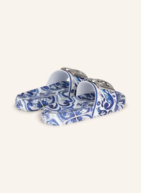 DOLCE & GABBANA Slides, Color: WHITE/ BLUE (Image 1)