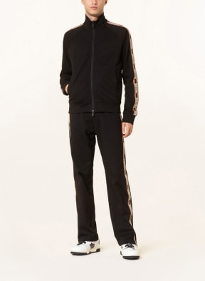 DSQUARED2 Jersey jacket with tuxedo stripes, Color: BLACK (Image 1)