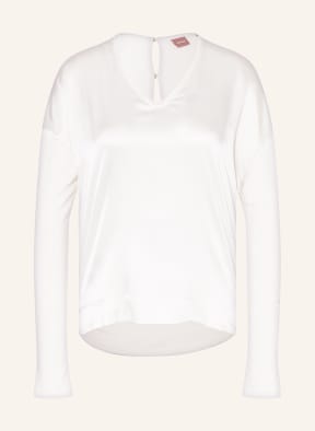 BOSS Blusenshirt EMATHEA im Materialmix mit Seide, Farbe: ECRU (Bild 1)