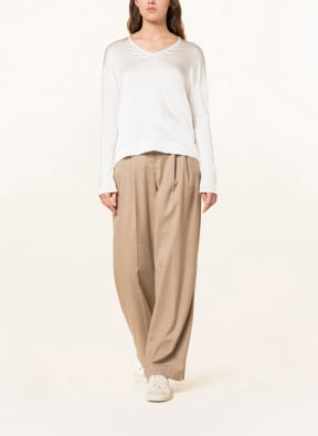 BOSS Blusenshirt EMATHEA im Materialmix mit Seide, Farbe: ECRU (Bild 1)