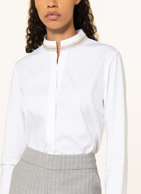 PESERICO Blouse with decorative gems, Color: WHITE (Image 1)