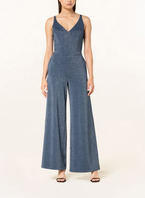 V by Vera Mont Jumpsuit mit Glitzergarn , Farbe: DUNKELBLAU/ SILBER (Bild 1)
