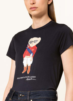 POLO RALPH LAUREN T-shirt with decorative gems, Color: DARK BLUE (Image 1)