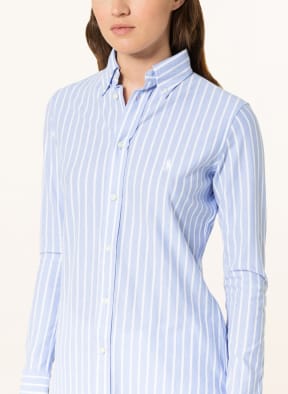 POLO RALPH LAUREN Hemdbluse aus Piqué, Farbe: HELLBLAU/ WEISS (Bild 1)