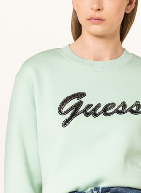 GUESS Sweatshirt ALONA with decorative gems, Color: LIGHT GREEN (Image 1)