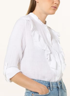 Phase Eight Linen blouse ENID with ruffles , Color: WHITE (Image 1)