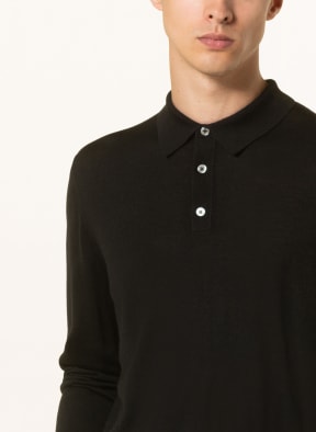 STROKESMAN'S Knit polo shirt made of merino wool , Color: BLACK (Image 1)