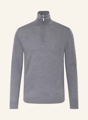 STROKESMAN'S Half-zip sweater made of merino wool, Color: GRAY (Image 1)