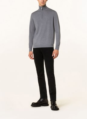STROKESMAN'S Half-zip sweater made of merino wool, Color: GRAY (Image 1)