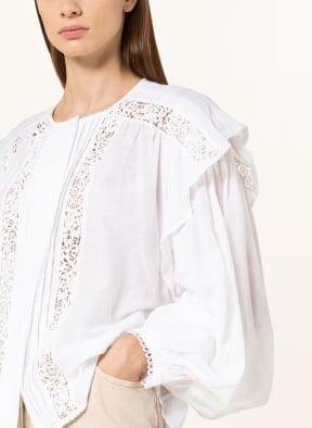 ISABEL MARANT ÉTOILE Bluse GEORGINA mit Spitze und Volants, Farbe: WEISS (Bild 1)