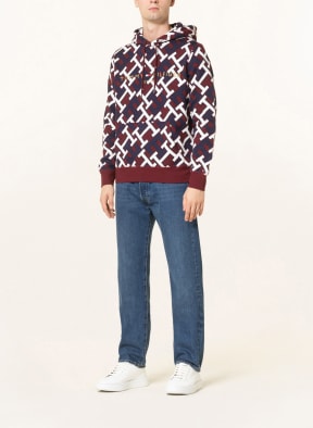 TOMMY HILFIGER Hoodie, Farbe: DUNKELROT/ WEISS/ DUNKELBLAU (Bild 1)
