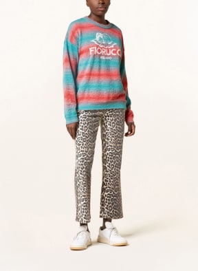 FIORUCCI Sweater with alpaca and mohair, Color: TURQUOISE/ RED/ WHITE (Image 1)
