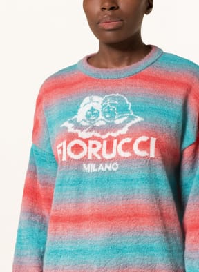 FIORUCCI Sweater with alpaca and mohair, Color: TURQUOISE/ RED/ WHITE (Image 1)