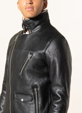 goosecraft Leather jacket VICTOR with teddy, Color: BLACK (Image 1)