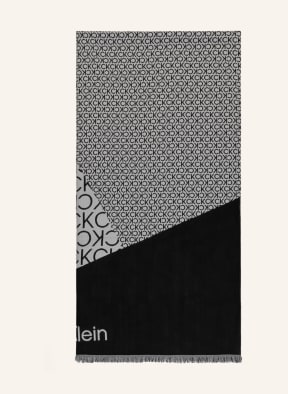 Calvin Klein Scarf, Color: BLACK/ LIGHT GRAY (Image 1)