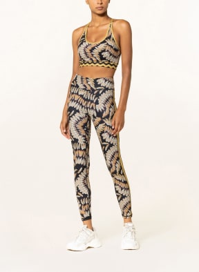 Delicatelove Leggings NADI with tuxedo stripes, Color: DARK YELLOW/ DARK RED/ BLACK (Image 1)