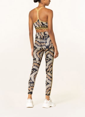 Delicatelove Leggings NADI with tuxedo stripes, Color: DARK YELLOW/ DARK RED/ BLACK (Image 1)