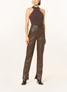 GUESS Pants CAROLINE in leather look, Color: BROWN (Image 1)