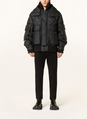 BALMAIN Quilted jacket in leather look, Color: BLACK (Image 1)