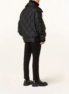 BALMAIN Quilted jacket in leather look, Color: BLACK (Image 1)