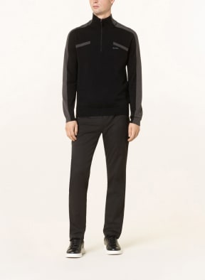 BOSS Half-zip sweater ZUROCK , Color: BLACK/ DARK GRAY (Image 1)