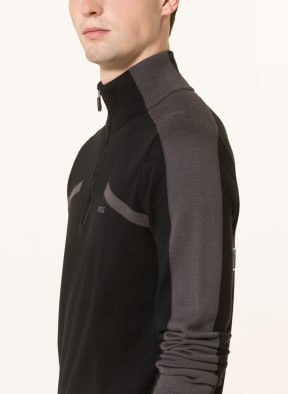 BOSS Half-zip sweater ZUROCK , Color: BLACK/ DARK GRAY (Image 1)