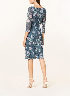 SWING Mesh cocktail dress with 3/4 sleeves, Color: TEAL (Image 1)
