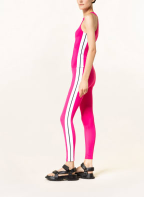 Palm Angels Leggings with tuxedo stripe, Color: NEON PINK/ WHITE (Image 1)