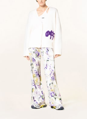Off-White Cardigan, Color: WHITE/ PURPLE (Image 1)