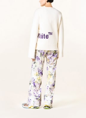 Off-White Cardigan, Color: WHITE/ PURPLE (Image 1)