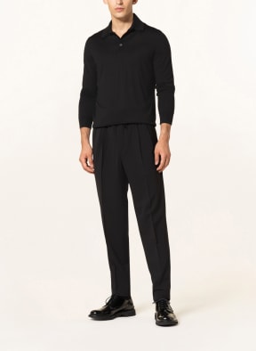 ZEGNA Knit polo shirt with silk, Color: BLACK (Image 1)