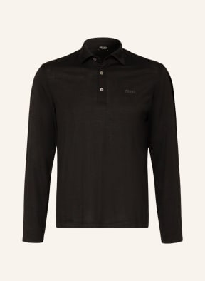 ZEGNA Jersey-Poloshirt mit Merinowolle, Farbe: SCHWARZ (Bild 1)