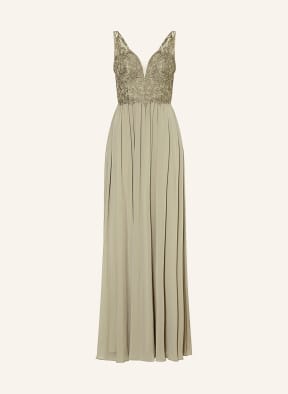 unique Abendkleid mit Schmucksteinen und Stola, Farbe: HELLGRÜN (Bild 1)