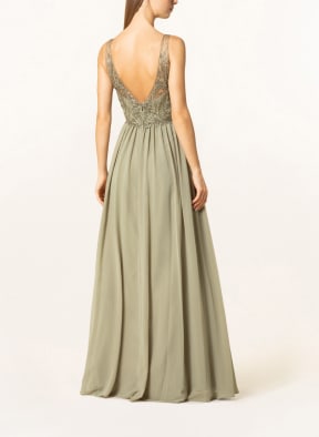 unique Abendkleid mit Schmucksteinen und Stola, Farbe: HELLGRÜN (Bild 1)