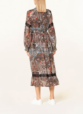 darling harbour Dress with lace, Color: DARK ORANGE/ BROWN/ BLUE GRAY (Image 1)