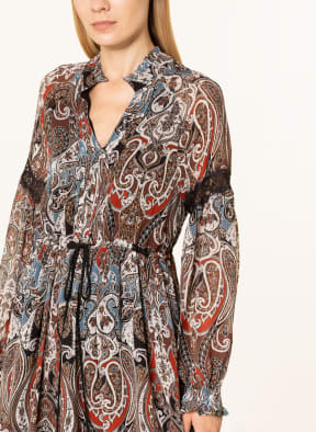 darling harbour Dress with lace, Color: DARK ORANGE/ BROWN/ BLUE GRAY (Image 1)