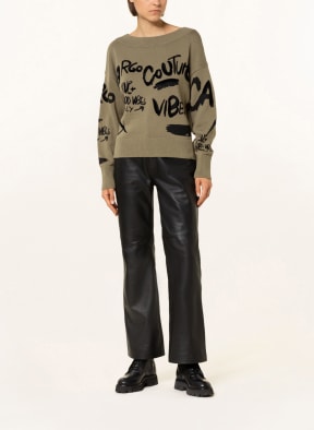 monari Sweater, Color: OLIVE/ BLACK (Image 1)