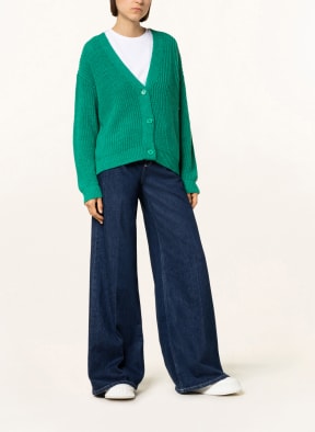 MRS & HUGS Cardigan with merino wool, Color: GREEN (Image 1)