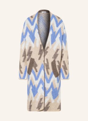 MRS & HUGS Knit cardigan with alpaca , Color: TAUPE/ BLUE/ CREAM (Image 1)