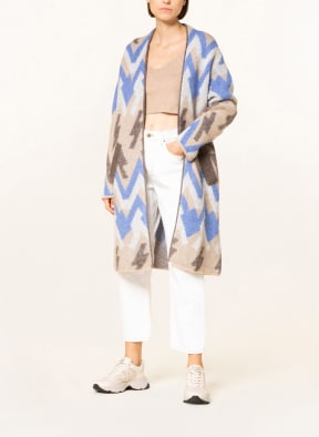 MRS & HUGS Knit cardigan with alpaca , Color: TAUPE/ BLUE/ CREAM (Image 1)