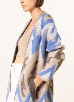 MRS & HUGS Knit cardigan with alpaca , Color: TAUPE/ BLUE/ CREAM (Image 1)