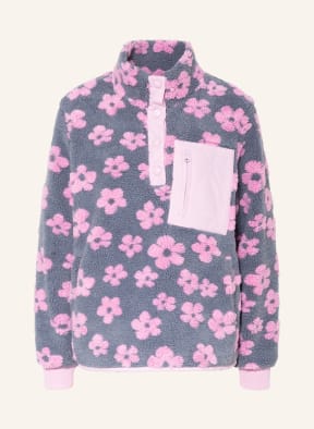 NEO NOIR Schlupfjacke CHUNY FLOWER aus Teddyfell, Farbe: GRAU/ ROSA (Bild 1)