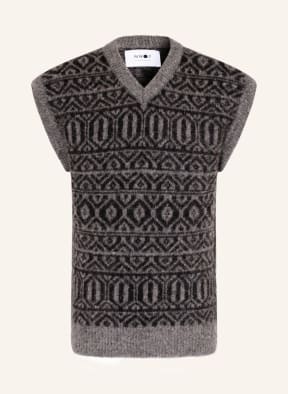 NN07 Sweater vest with alpaca , Color: GRAY/ BLACK (Image 1)
