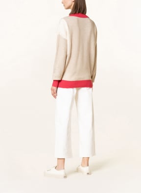American Vintage Pullover, Farbe: TAUPE/ WEISS/ ROT (Bild 1)