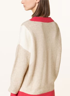 American Vintage Pullover, Farbe: TAUPE/ WEISS/ ROT (Bild 1)